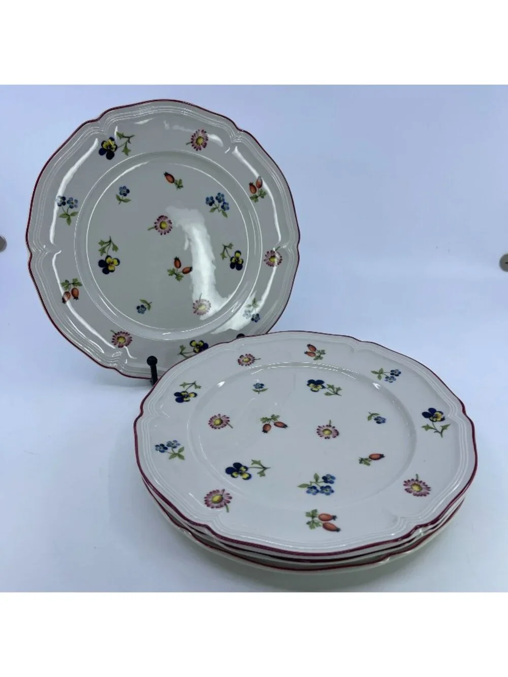 villeroy & boch petite fleur porcelain salad plates set of 4 floral scalloped ed